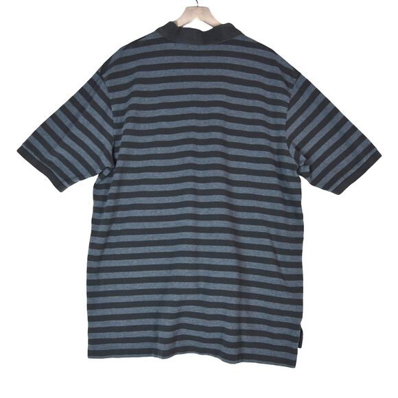 POLO Ralph Lauren 2XLT Brown Gray Stripe Polo Shirt Classic Y2K Minimal Prep - Picture 2 of 8